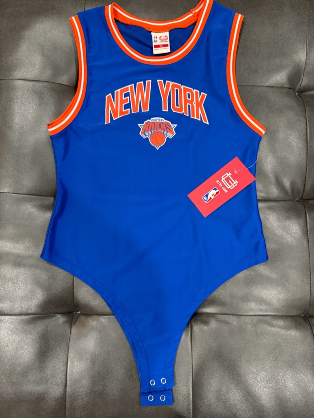 NBA New York Knicks Royal Blue and Orange Bodysuit